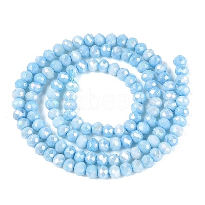 Anti-Tarnish Electroplate Rondelle Glass Beads Strands EGLA-T021-3mm-17-05-1