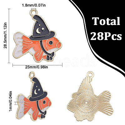 28Pcs Alloy Enamel Pendants ENAM-SC0004-27-1
