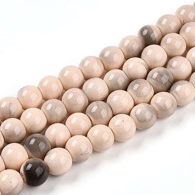 Baking Paint Glass Beads Strands DGLA-N013-8mm-06-1