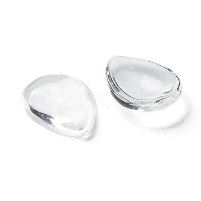 Transparent Teardrop Glass Cabochons GGLA-R024-18x13-1