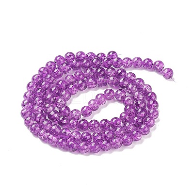 Crackle Glass Beads Strands CCG-Q001-4mm-M-1