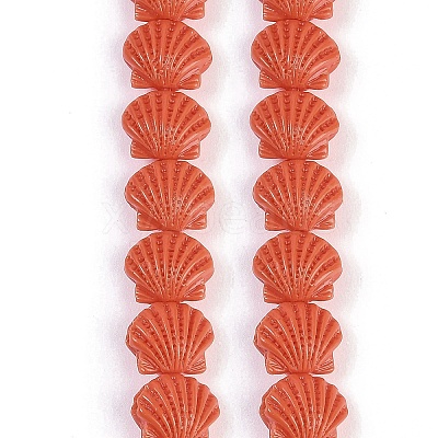 Synthetic Coral Dyed Carved Beads Strands X-CORA-K009-05A-02-1