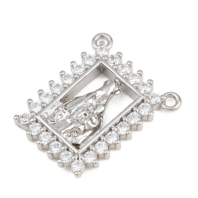 Brass Micro Pave Clear Cubic Zirconia Pendants KK-CBA6A75-48C-P-1