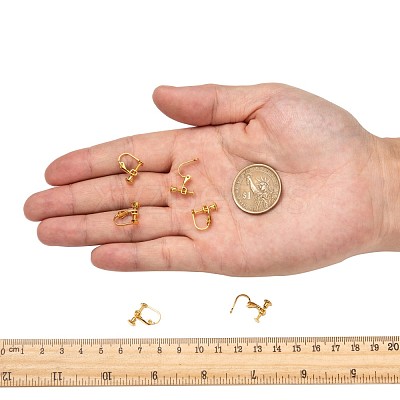 Brass Screw On Clip-on Earring Findings X-KK-L164-02G-1