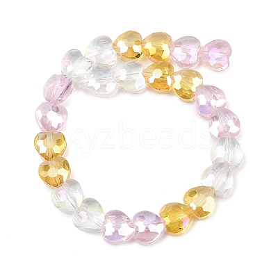 Electroplate Transparent Glass Beads Strands GL-CBADAFE-01A-1