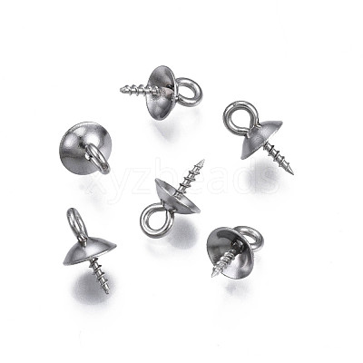 Non-Tarnish 304 Stainless Steel Cup Peg Bails Pendants STAS-S057-59A-P-1