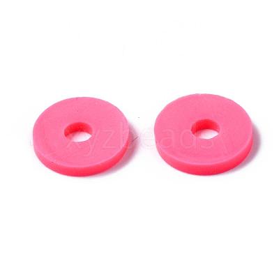 Flat Round Handmade Polymer Clay Beads CLAY-R067-10mm-25-1