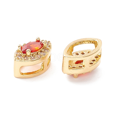 Rack Plating Brass Micro Pave Cubic Zirconia Beads KK-D073-02G-04-NR-1