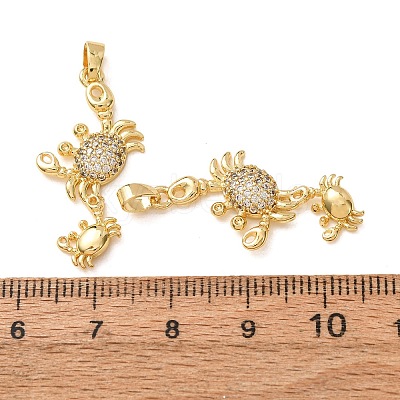 Brass Micro Pave Clear Cubic Zirconia Pendants CU-CBAFC45-01G-1