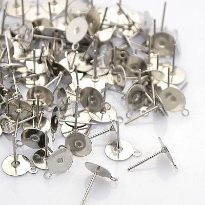Non-Tarnish 304 Stainless Steel Stud Earring Settings STAS-N036-03A-1