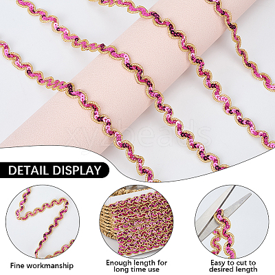 1Pc Paillette Wave Ribbon OCOR-CY0002-78A-1