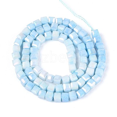 Anti-Tarnish Electroplate Glass Beads Strands GLAA-T025-4mm-10F-1