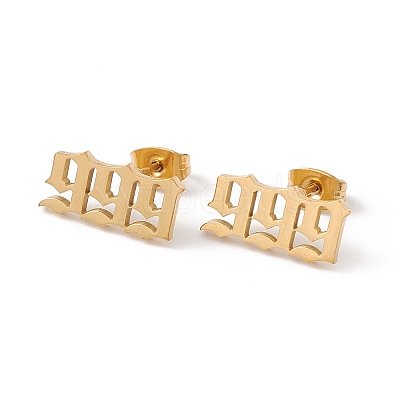 Number Earrings X-EJEW-F286-01I-G-1
