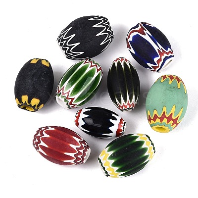 Handmade Millefiori Glass Barrel Beads LA-N002-33-1