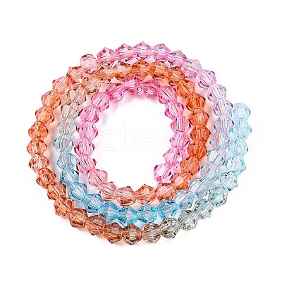 Gradient Color Baking Paint Glass Bead Strands DGLA-A039-T6mm-A016-1