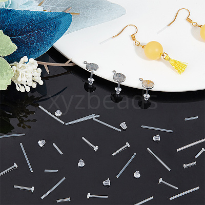 284Pcs 7 Styles Silicone & Plastic Earring Post Sleeves & Ear Nuts FIND-NB0004-60-1