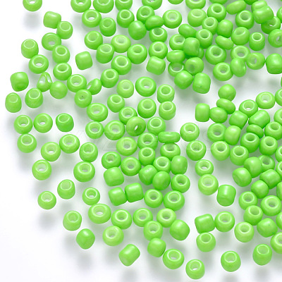 6/0 Baking Paint Glass Round Seed Beads SEED-S036-01C-16-1