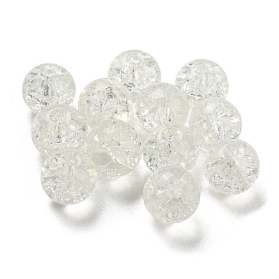 Transparent Spray Painting Crackle Glass Beads GLAA-L046-01B-22-1