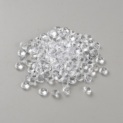 Acrylic Rhinestone Pointed Back Cabochons GACR-WH20001-03C-02-1