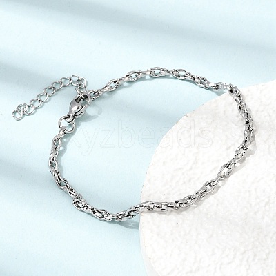 3MM 304 Stainless Steel Twisted Oval Link Chain Bracelets for Man and Women SA-CBAB767-17A-P-1