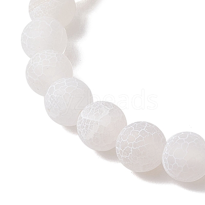 Dyed Natural Weathered Agate Round Beads Stretch Bracelets BJEW-JB11078-01-1