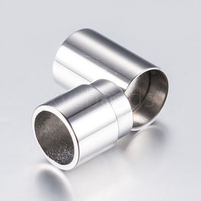 Tarnish Resistant 304 Stainless Steel Magnetic Clasps with Glue-in Ends X-STAS-F132-55P-7mm-1