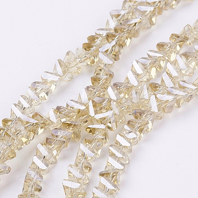Electroplate Glass Beads Strands EGLA-J145-6mm-PL05-1