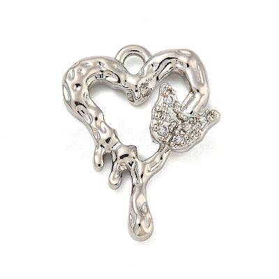 Brass with Clear Cubic Zirconia Pendants KK-G508-01A-P-1