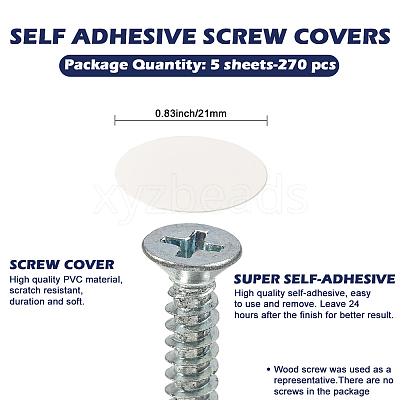 5 Sheets Paper Self-Adhsive Screw Holes Cover Caps Stickers DIY-SP0006-20-1