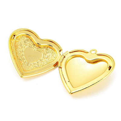 Rack Plating Brass Locket Pendants KK-M263-02A-G-1