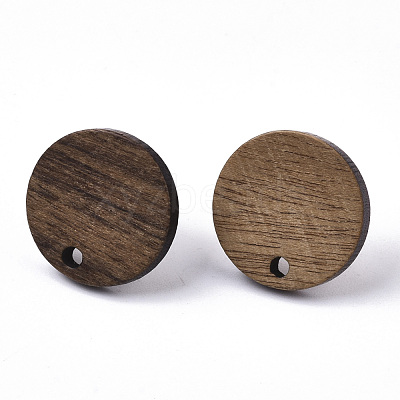 Walnut Wood Stud Earring Findings MAK-N033-008-1