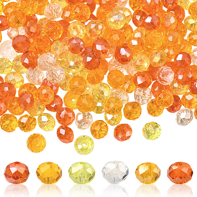 6 Strands 6 Colors Electroplate Glass Beads Strands EGLA-PA0001-08-1