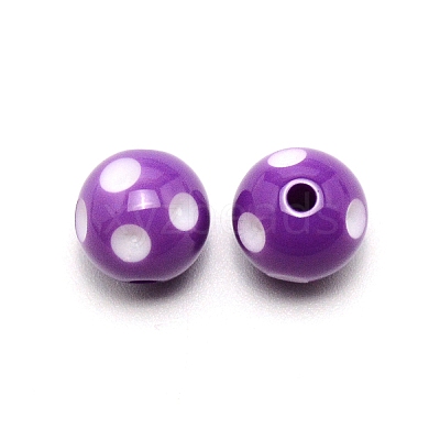 Opaque Resin Beads LS-RESI-WH0026-10C-1