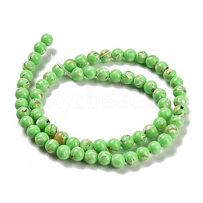 Assembled Synthetic Stone and Trochus Shell Beads Strands G-B128-08B-07-1