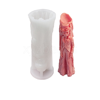 DIY Halloween Theme Ghost Bridegroom-shaped Candle Making Silicone Statue Molds DIY-D057-06A-1