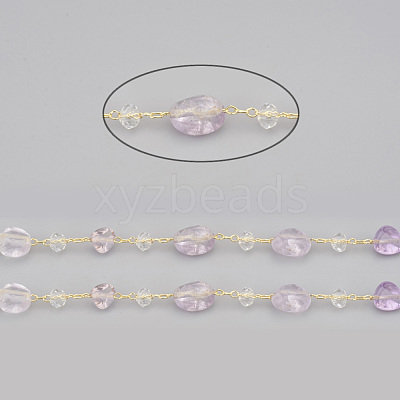 Handmade Natural Amethyst Beaded Chains CHC-I031-11B-1
