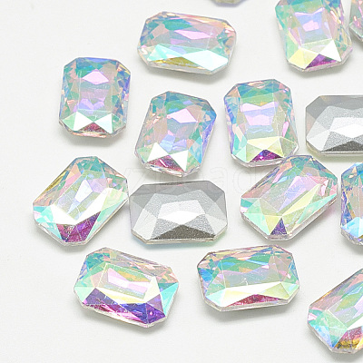 Pointed Back Glass Rhinestone Cabochons RGLA-T079-10x14mm-05-1