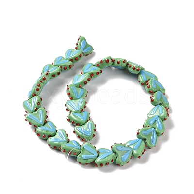 Heart Handmade Lampwork Beads Strands LAMP-G150-01G-1