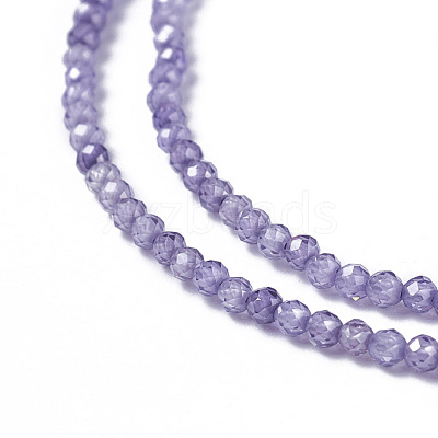 Cubic Zirconia Beads Strands X-G-F596-48E-3mm-1