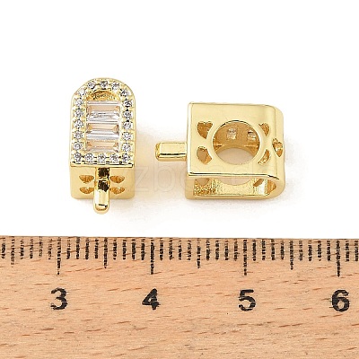 Brass Micro Pave Clear Cubic Zirconia European Beads CU-CBA9CBD-08G-1