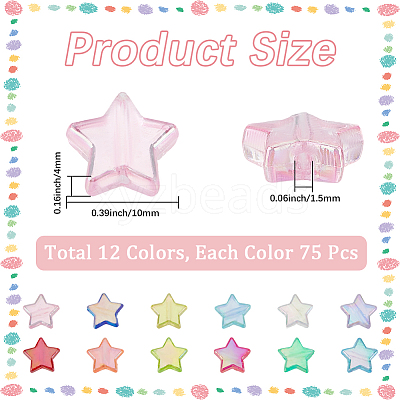900Pcs 12 Styles Eco-Friendly Transparent Acrylic Beads OACR-PA0001-03-1
