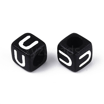Initial Acrylic Horizontal Hole Beads OACR-ZX006-35U-1