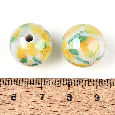 Printed Opaque Acrylic Beads MACR-T048-04M-1