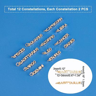 24Pcs 12 Style Brass Pendants KK-PH0002-57-1