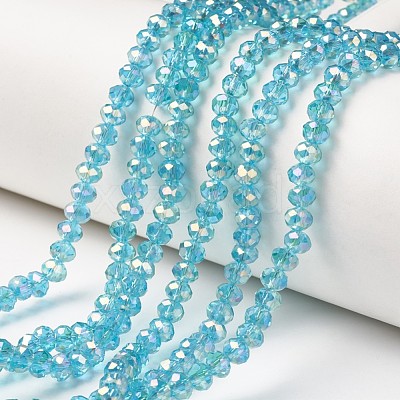 Electroplate Transparent Glass Beads Strands EGLA-A034-T6mm-T09-1