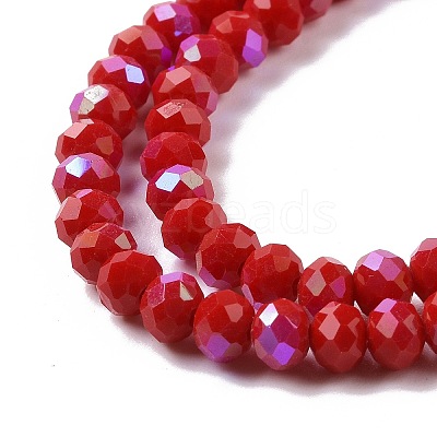 Electroplate Opaque Solid Color Glass Beads Strands X1-EGLA-A034-P8mm-L04-1