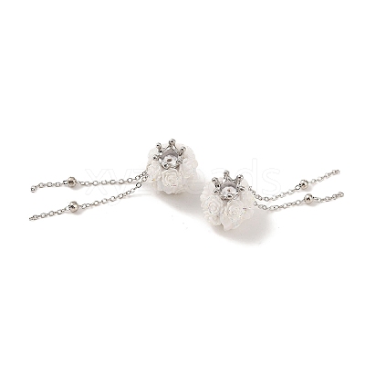 Handmade Polymer Clay Rhinestone Tassel Dangle Beads CLAY-H003-01P-01-1