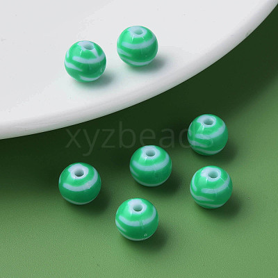 Opaque Striped Acrylic Beads MACR-S373-27D-07-1