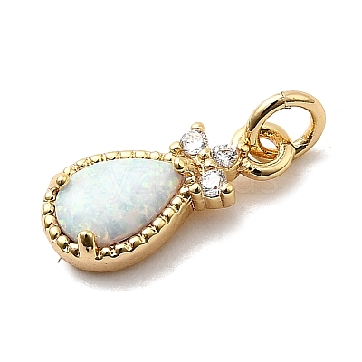 Synthetic Opal Teardrop Charms X-KK-H089-04B-01-1