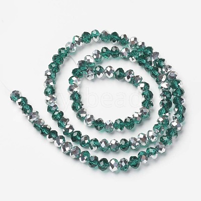 Electroplate Transparent Glass Beads Strands EGLA-A034-T6mm-M15-1